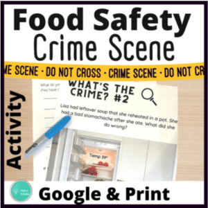 food safety activity for middle school culinary arts and family consumer science